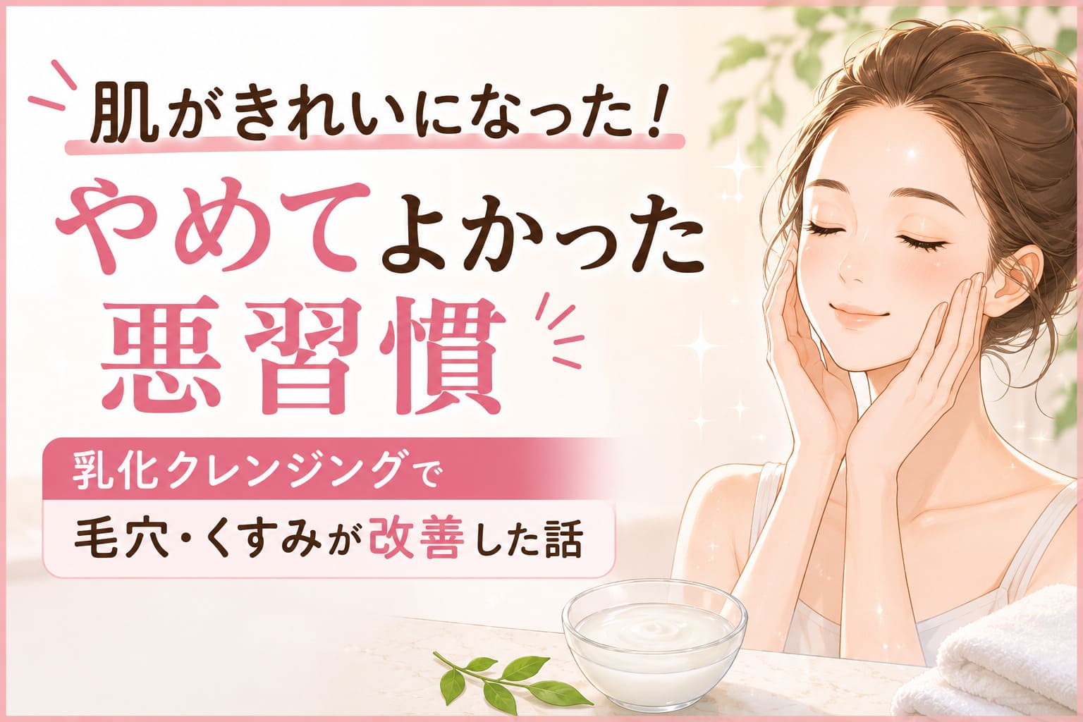 肌がきれいになった！やめてよかった悪習慣｜乳化クレンジングで毛穴・くすみが改善した話